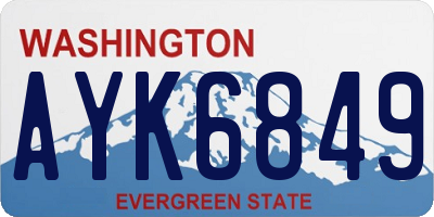 WA license plate AYK6849