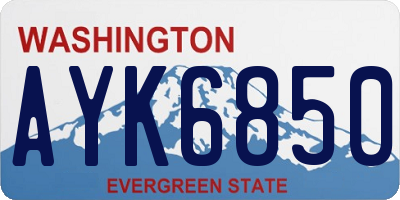 WA license plate AYK6850