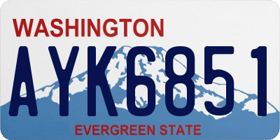 WA license plate AYK6851