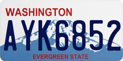 WA license plate AYK6852