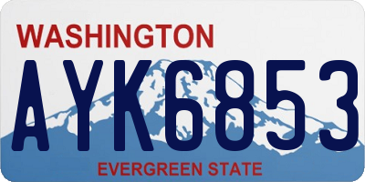 WA license plate AYK6853