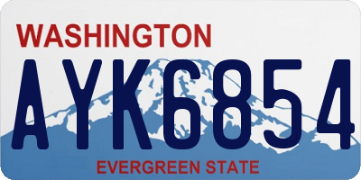WA license plate AYK6854