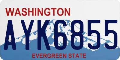 WA license plate AYK6855