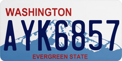 WA license plate AYK6857