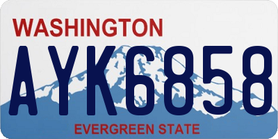 WA license plate AYK6858