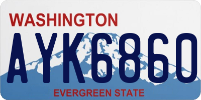 WA license plate AYK6860
