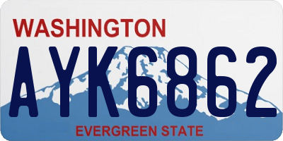 WA license plate AYK6862