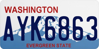 WA license plate AYK6863