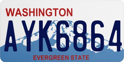 WA license plate AYK6864