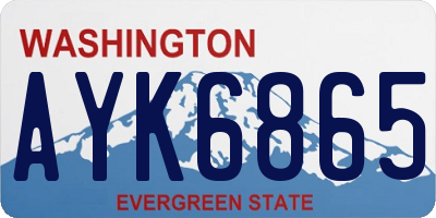 WA license plate AYK6865