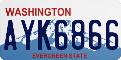WA license plate AYK6866