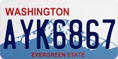 WA license plate AYK6867
