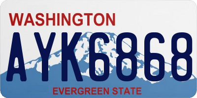 WA license plate AYK6868