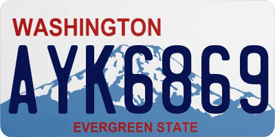WA license plate AYK6869