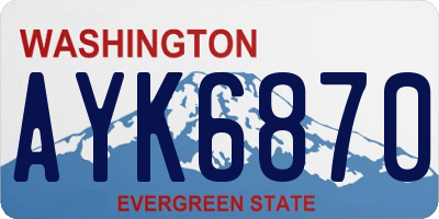 WA license plate AYK6870