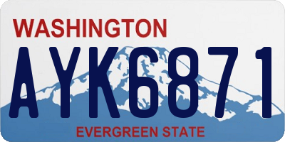 WA license plate AYK6871