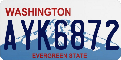 WA license plate AYK6872