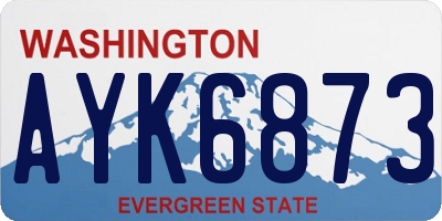 WA license plate AYK6873