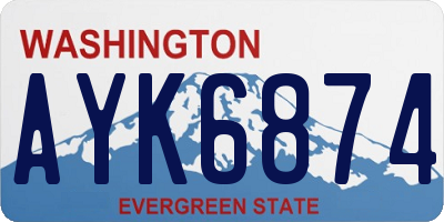 WA license plate AYK6874