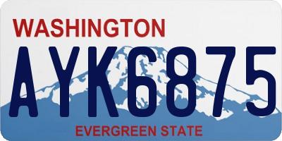 WA license plate AYK6875