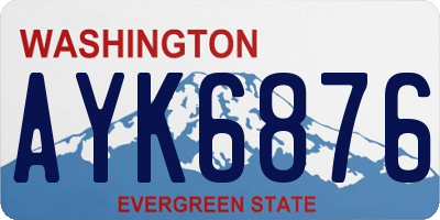 WA license plate AYK6876