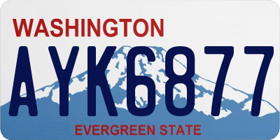 WA license plate AYK6877
