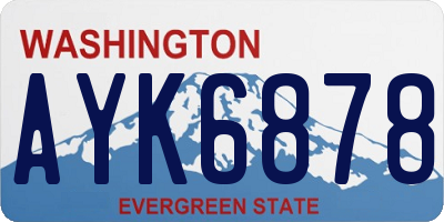 WA license plate AYK6878