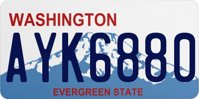 WA license plate AYK6880