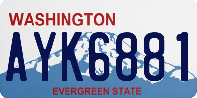 WA license plate AYK6881