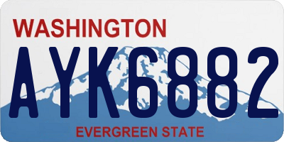 WA license plate AYK6882