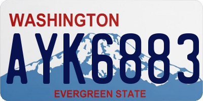 WA license plate AYK6883