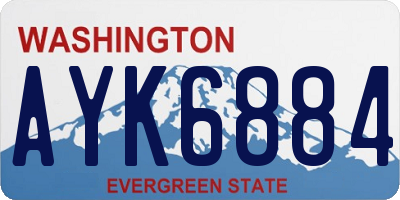 WA license plate AYK6884