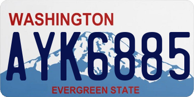 WA license plate AYK6885