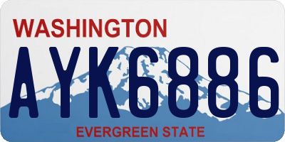 WA license plate AYK6886