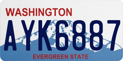 WA license plate AYK6887