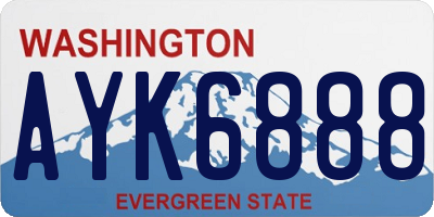 WA license plate AYK6888