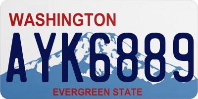 WA license plate AYK6889