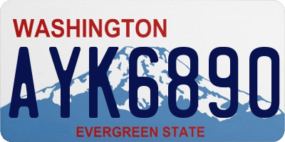 WA license plate AYK6890