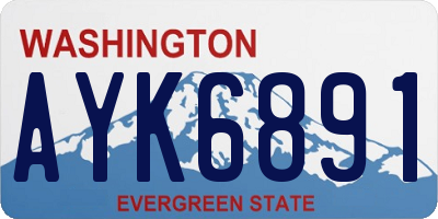WA license plate AYK6891