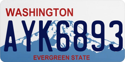 WA license plate AYK6893