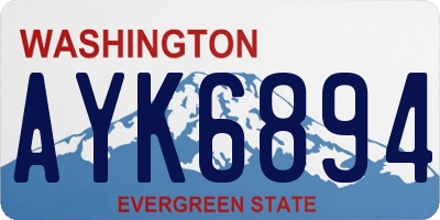 WA license plate AYK6894