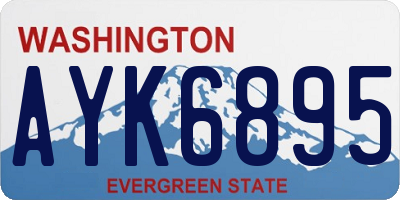 WA license plate AYK6895