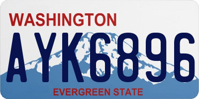 WA license plate AYK6896