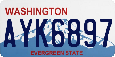 WA license plate AYK6897