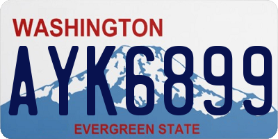 WA license plate AYK6899