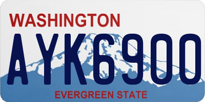 WA license plate AYK6900