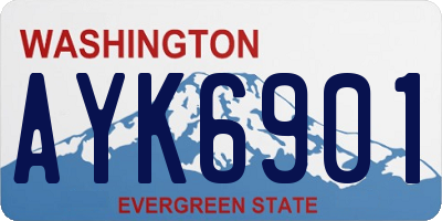 WA license plate AYK6901