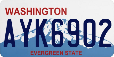 WA license plate AYK6902