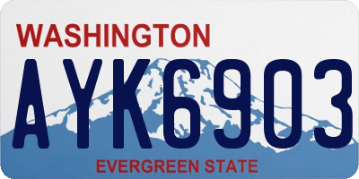 WA license plate AYK6903