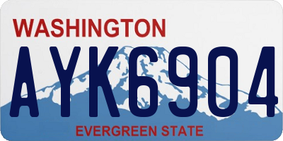 WA license plate AYK6904